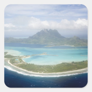 Aerial view from small commuter plane of Bora Square Sticker