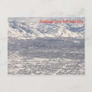 Aerial View - Greetings from Salt Lake City Postcard