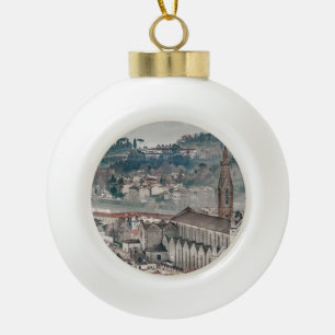 Aerial View Historic Centre of Florence, Italy Ceramic Ball Christmas Ornament