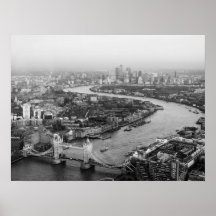Aerial View London with Tower Bridge River Thames
