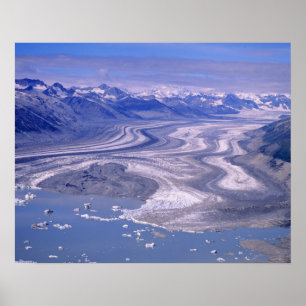Aerial view Lowell Glacier, Kluane National Poster
