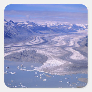 Aerial view Lowell Glacier, Kluane National Square Sticker