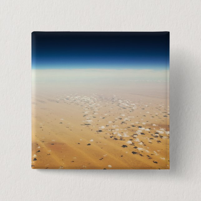 Aerial view of a desert 2 inch square button (Front)