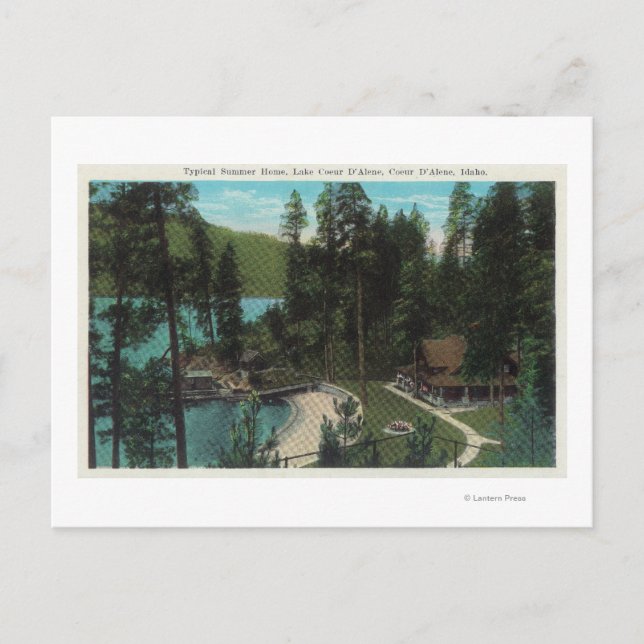 Aerial View of a Typical Summer Home on the Postcard (Front)