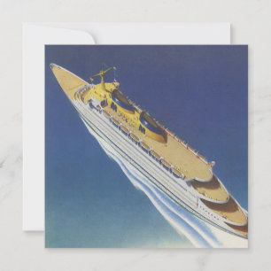Aerial View of a Vintage Cruise Ship in the Ocean