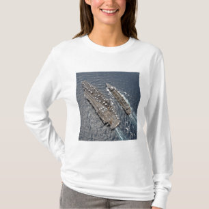 Aerial view of aircraft carrier USS Ronald Reag T-Shirt