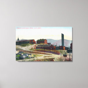 Aerial View of Anaconda & Neversweat Mines Canvas Print