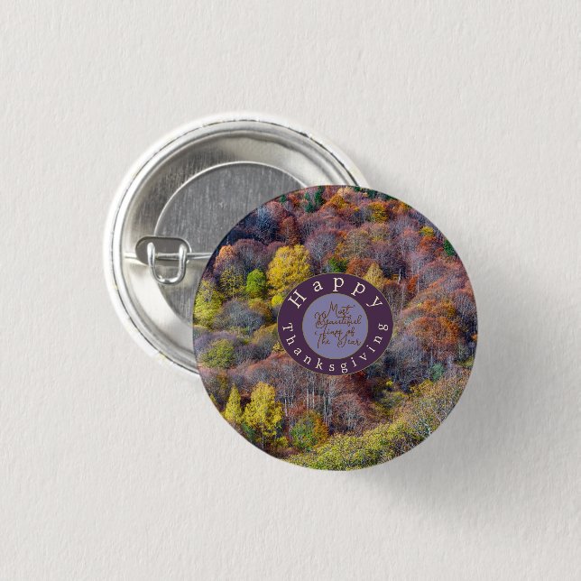 Aerial View of Autumn forest Colourful Trees 1 Inch Round Button (Front & Back)