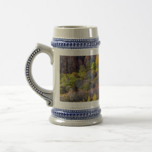 Aerial View of Autumn forest Colourful Trees Beer Stein