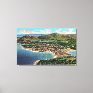 Aerial View of Bar Harbour and Cadillac Canvas Print