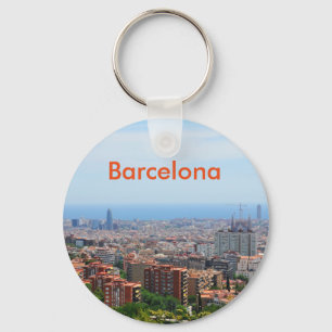 Aerial view of Barcelona, Spain Keychain