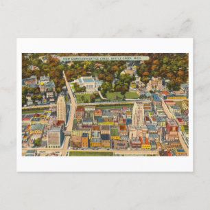 Aerial View of Battle Creek, Michigan, Vintage Postcard