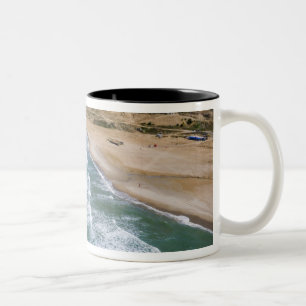 Aerial view of Black Sea coast of Istanbul, Two-Tone Coffee Mug