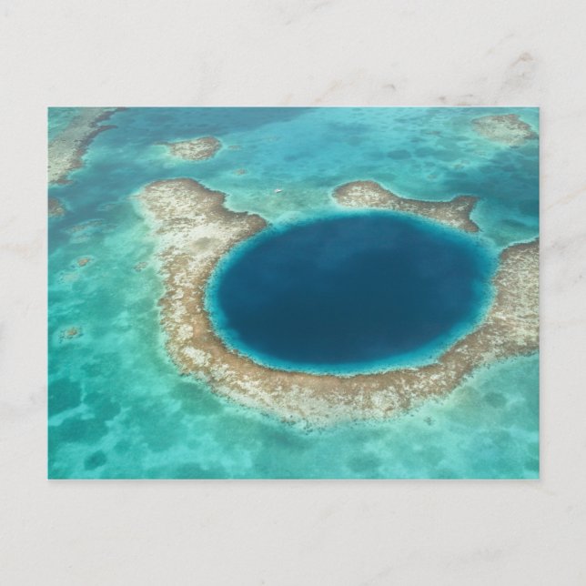 Aerial view of Blue Hole, sailboat anchored Postcard (Front)