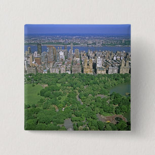 Aerial view of Central Park and the west side 2 Inch Square Button