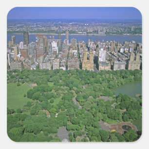 Aerial view of Central Park and the west side Square Sticker