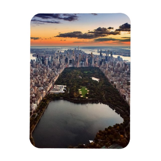 Aerial View of Central Park at Sunset Magnet (Vertical)