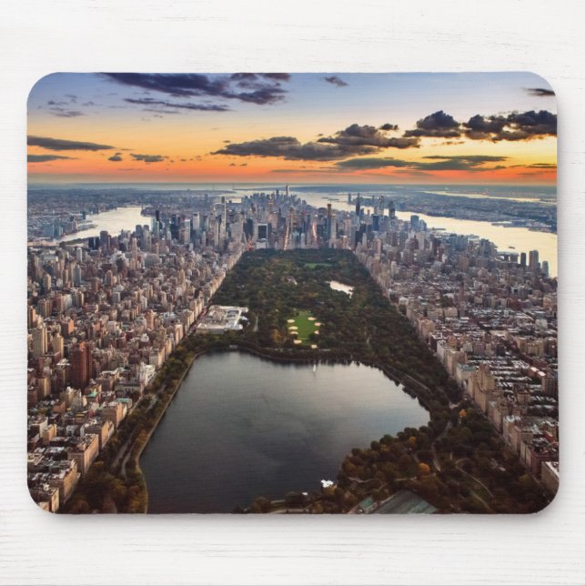 Aerial View of Central Park at Sunset Mouse Pad (Front)