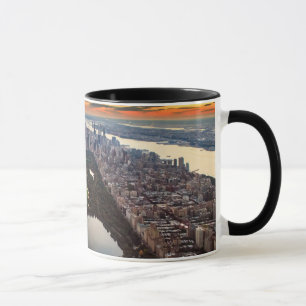 Aerial View of Central Park at Sunset Mug