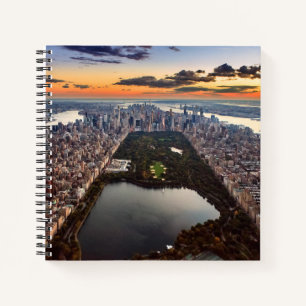 Aerial View of Central Park at Sunset Notebook