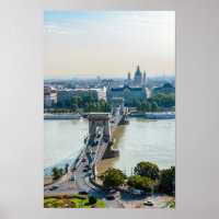Aerial view of Chain Bridge - Budapest, Hungary