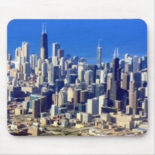 Aerial view of Chicago Downtown with Lake Mouse Pad