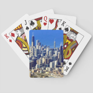 Aerial view of Chicago Downtown with Lake Playing Cards