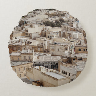 AERIAL VIEW OF CITY DURING DAYTIME ROUND PILLOW