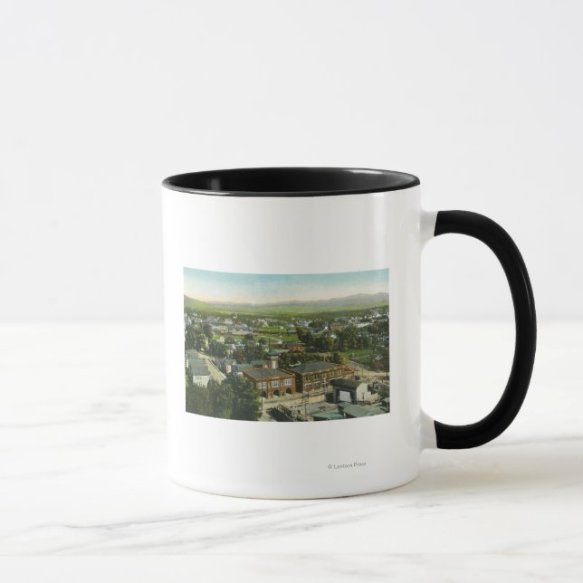 Aerial View of City, Fire Station & Municipal Mug (Right)