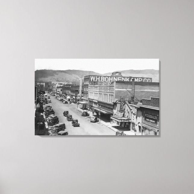 Aerial View of City StreetLa Grande, OR Canvas Print (Front)