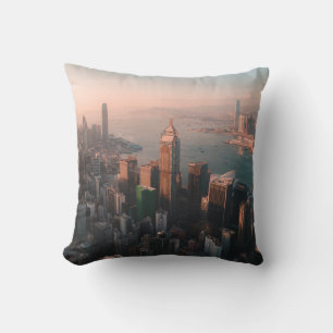 AERIAL VIEW OF CITYSCAPE THROW PILLOW
