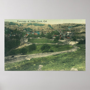 Aerial View of CitySutter Creek, CA Poster
