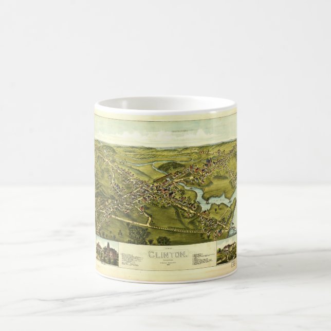 Aerial View of Clinton, Connecticut (1881) Coffee Mug (Center)