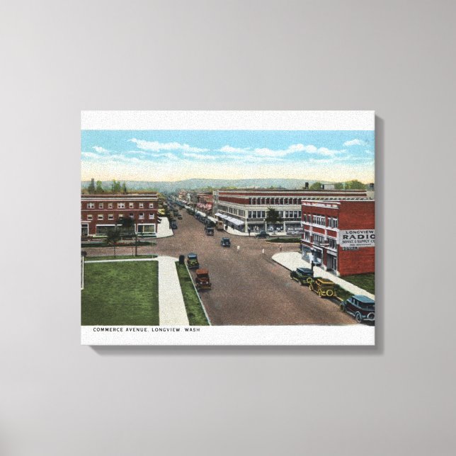 Aerial View of Commerce Avenue Canvas Print (Front)