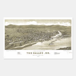 Aerial View of Dalles, Oregon (1884) Sticker