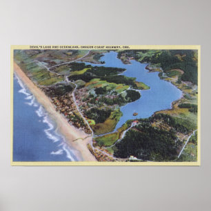 Aerial View of Devil's Lake Poster