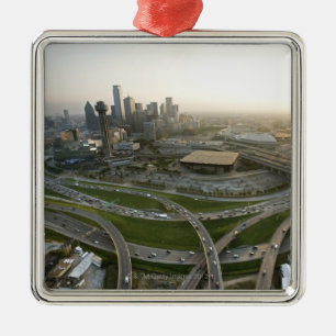 Aerial view of downtown Dallas, Texas Metal Ornament