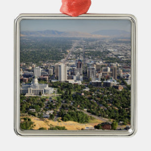Aerial view of downtown Salt Lake City, Utah Metal Ornament