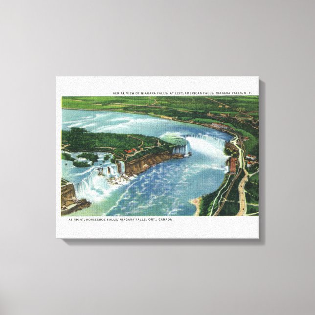 Aerial View of Entire Niagara Falls 2 Canvas Print (Front)