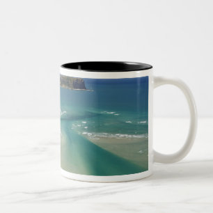 Aerial view of estuary, Sawyer Bay, Stanley and Two-Tone Coffee Mug