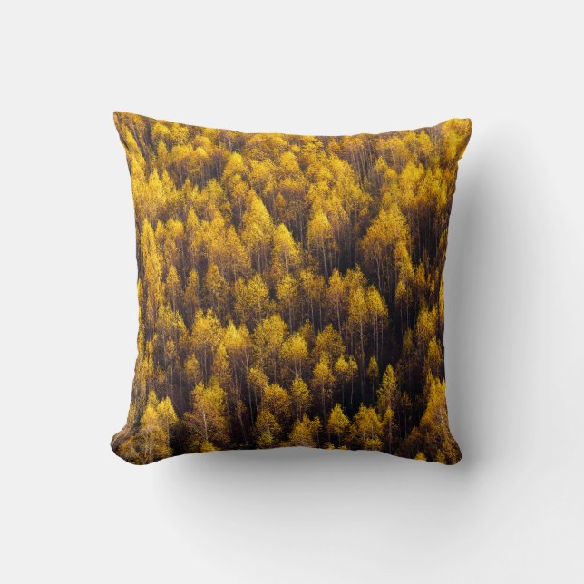AERIAL VIEW OF FOREST THROW PILLOW (Front)