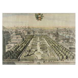 Aerial View of Formal Garden by Eric Dahlbergh Cutting Board