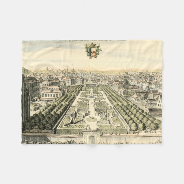 Aerial View of Formal Garden by Eric Dahlbergh Fleece Blanket (Front (Horizontal))