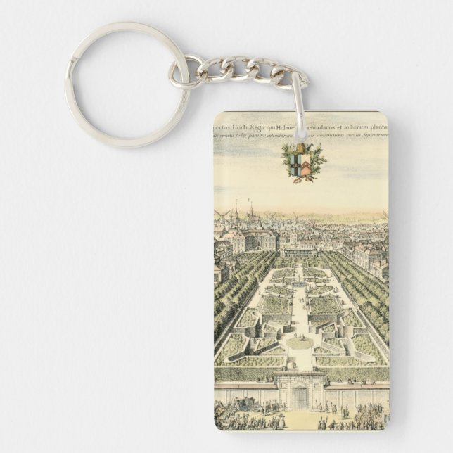 Aerial View of Formal Garden by Eric Dahlbergh Keychain (Front)