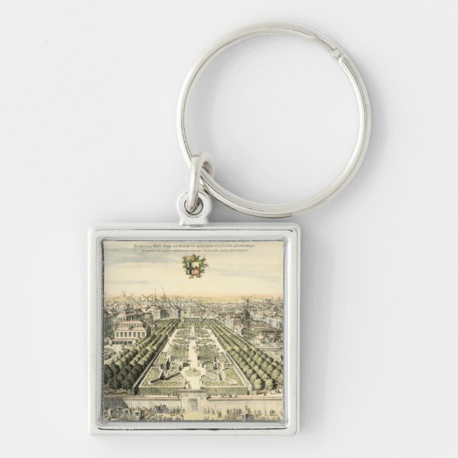 Aerial View of Formal Garden by Eric Dahlbergh Keychain (Front)