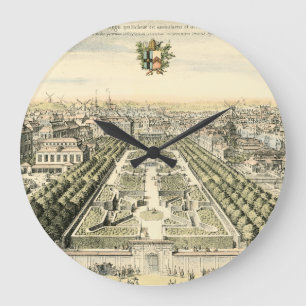 Aerial View of Formal Garden by Eric Dahlbergh Large Clock