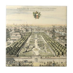 Aerial View of Formal Garden by Eric Dahlbergh Tile