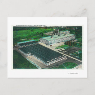 Aerial View of Goodyear-Zeppelin Fabrication Postcard