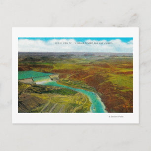 Aerial view of Grand Coulee Dam Postcard