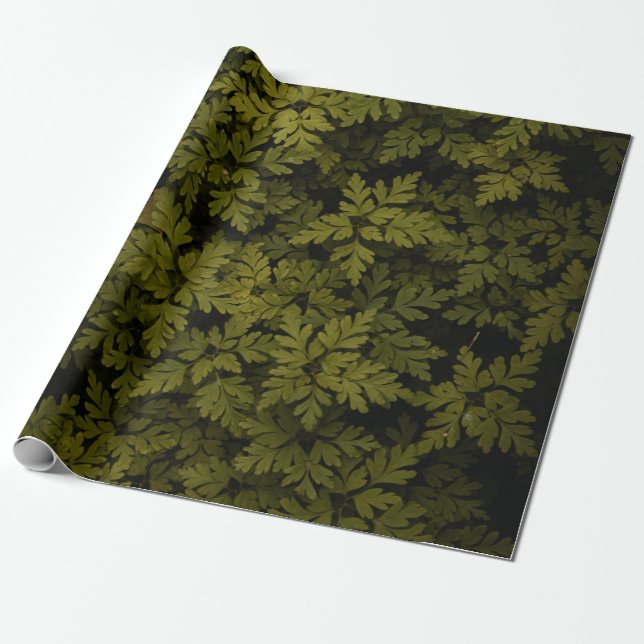 Aerial view of green leafed plant wrapping paper (Unrolled)